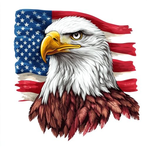 merican Bald Eagle Car Stickeruto Die Cut Decal for Bumper Window Rear Panel, A