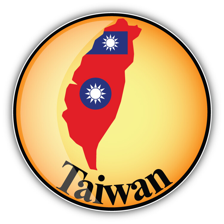 Taiwan Map Flag Glossy Label Car Bumper Sticker Decal "SIZES"