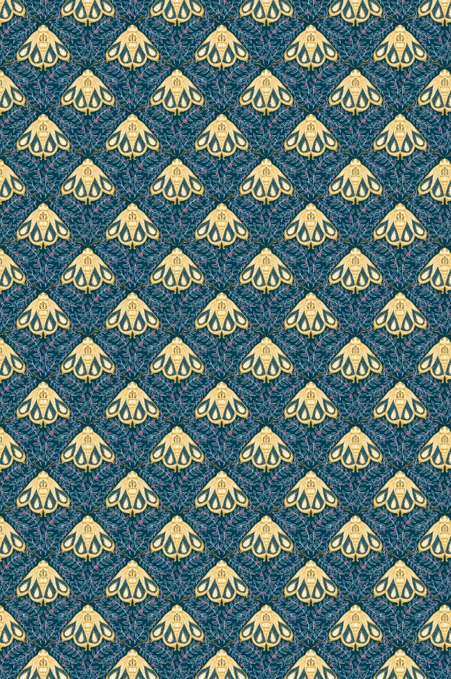 HappyWall Golden Moths Wall Mural 47 Sq Ft Large Gold Nature HW00064266-6ROLDX