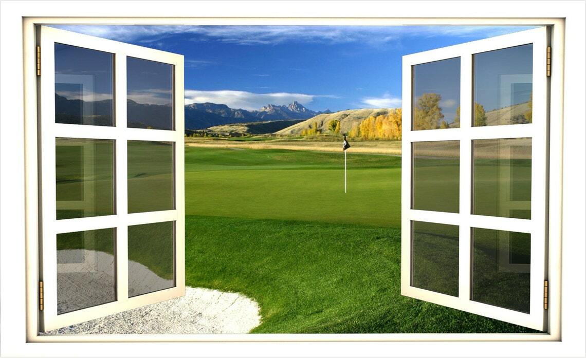WindowScape Golf Course #1 3D Window Wall Decal Instant View Vinyl Wall Sticker