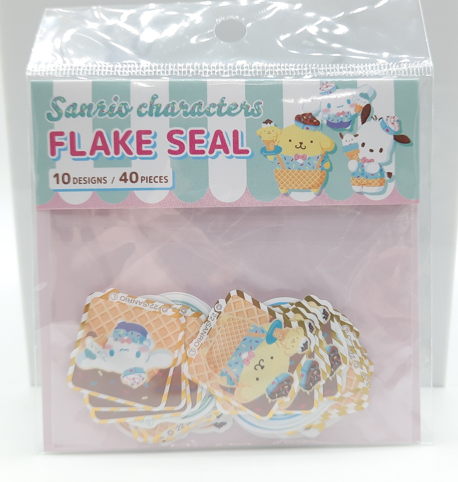 Sanrio Pochacco Cinnamoroll Pompompurin flake sticker set 40 pieces 1" mini