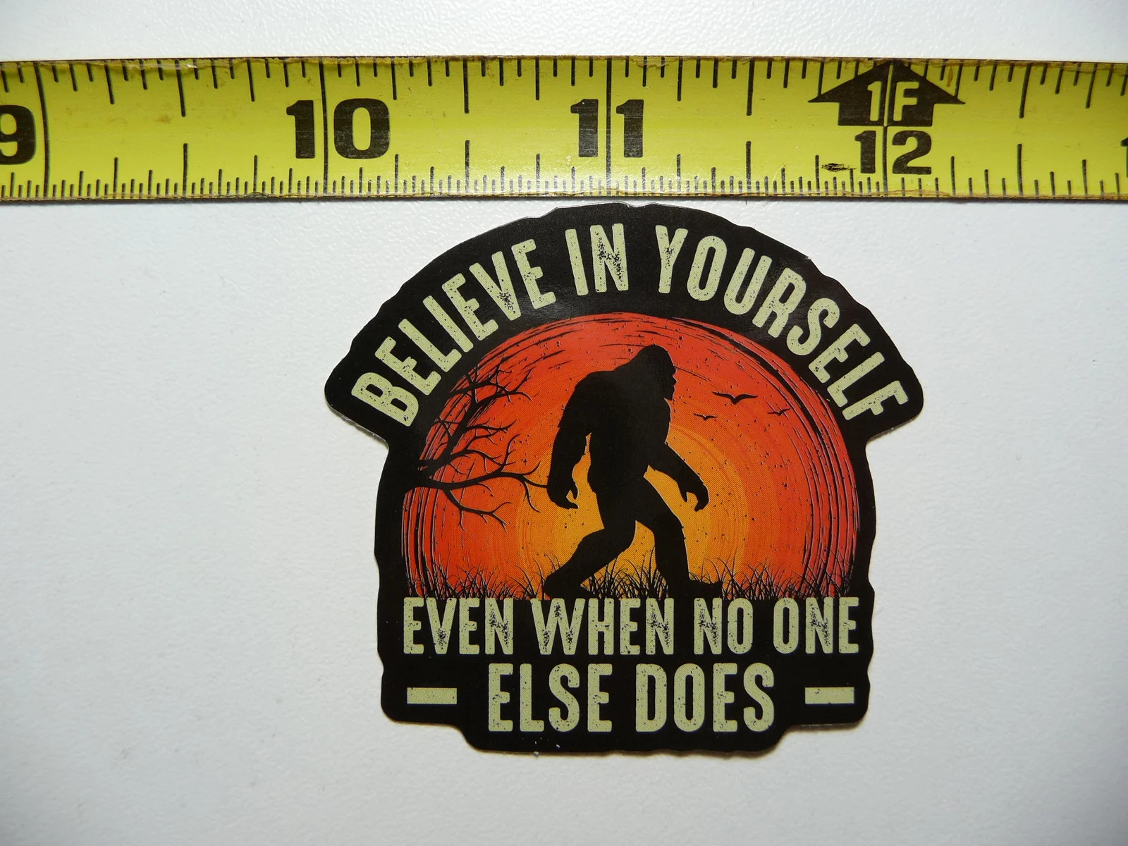 BIGFOOT BELIEVE IN YOURSELF SMALL STICKER DECAL HIKING CAMPING WOODS GEAR