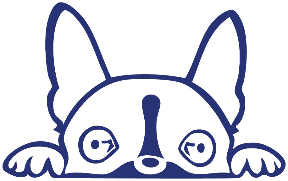 Boston Terrier Peeking Die Cut Vinyl No Background Multiple Color Decal Made USA