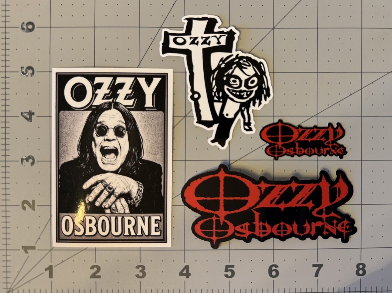 Ozzy Osbourne Stickers 4 Sticker Lot Heavy Metal Black Sabbath