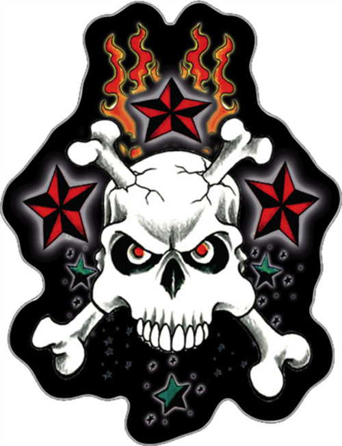 Skull & Stars – Sticker – 4" x 3 1/4"