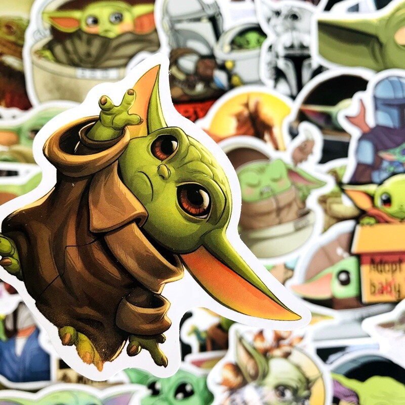 50 Pack Grogu Baby Yoda And The Mandalorian Stickers – USA Seller