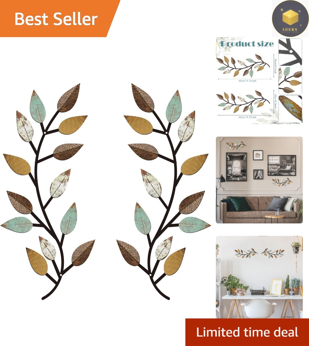 Modern Retro Leaf Metal Wall Art Set – Stunning Decorative Accents for Any Room