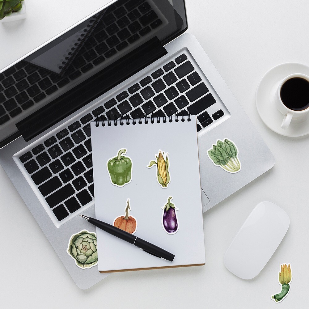 50pcs Waterproof Vinyl Stickers Fruits Vegetables Luggage Phone Laptop Window