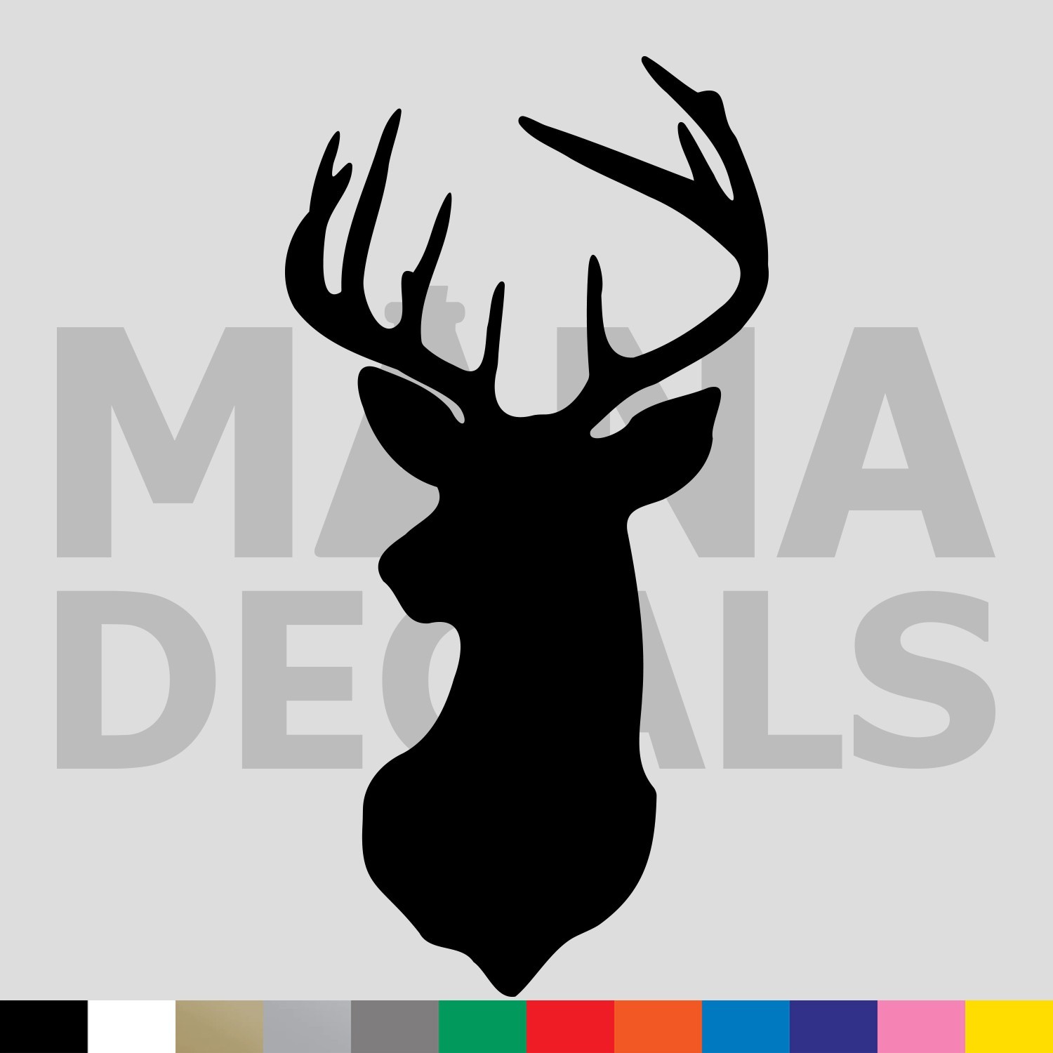 Buck Mount Vinyl Die Cut Decal Sticker – Deer Hunter Hunting Rack Antlers