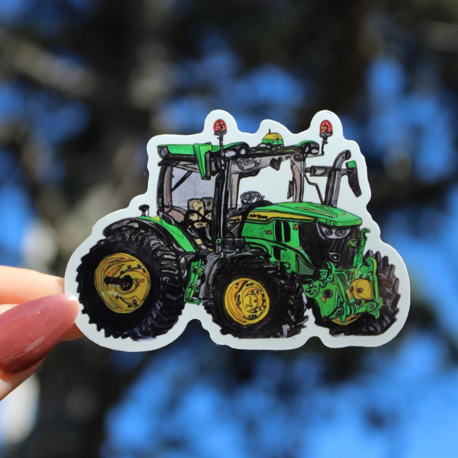 Hand Drawn John Deere Tractor Sticker
