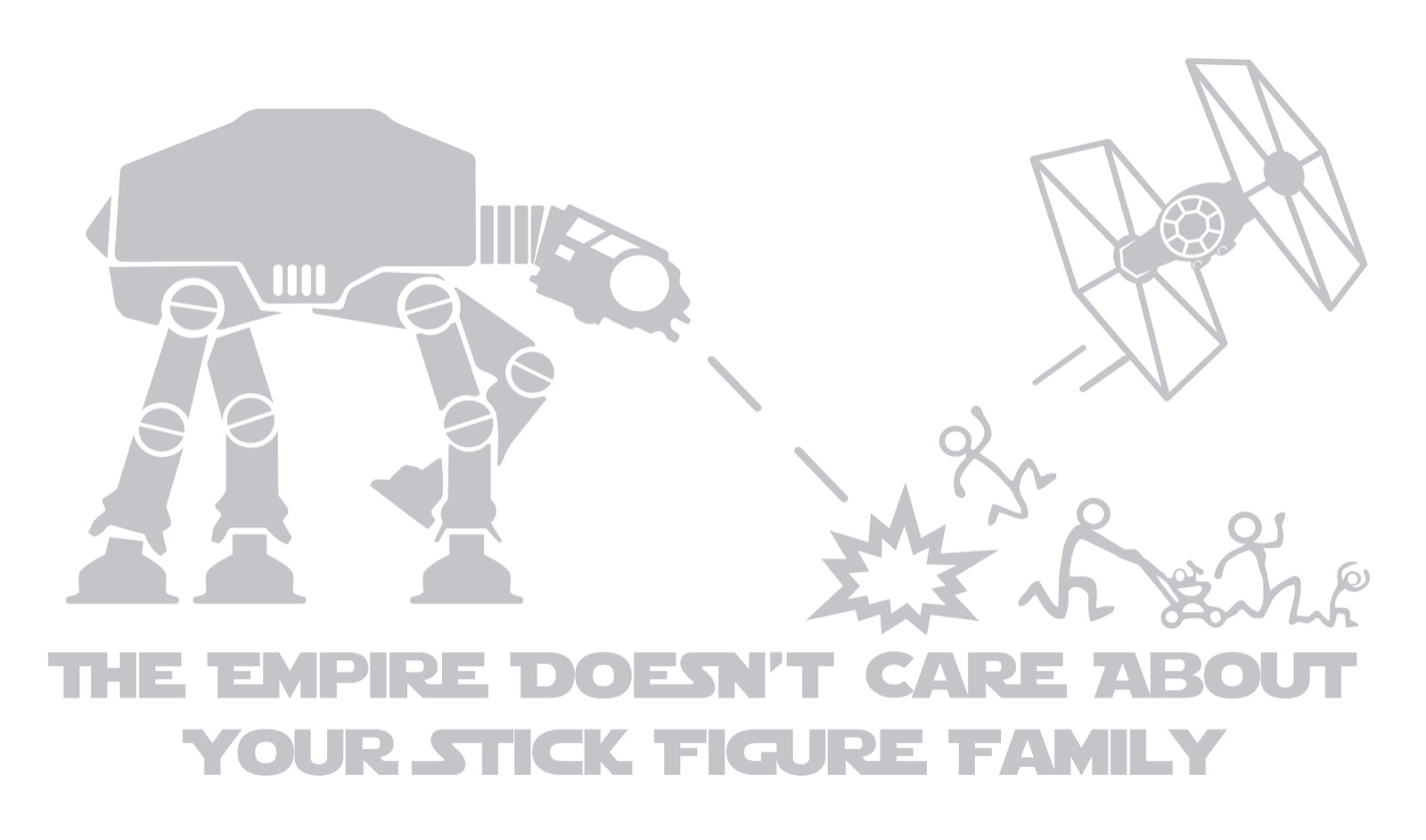 Empire Doesn't Care About Your Stick Figure Family Die Cut Vinyl Decal Made USA