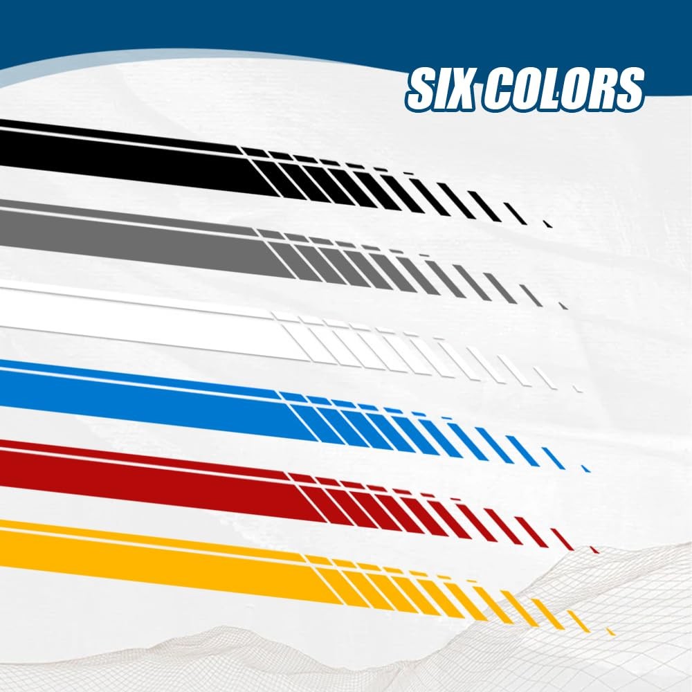 2Pcs Sports Racing Stripe Graphic Stickers, Side Door Vinyl Decals, Universal…