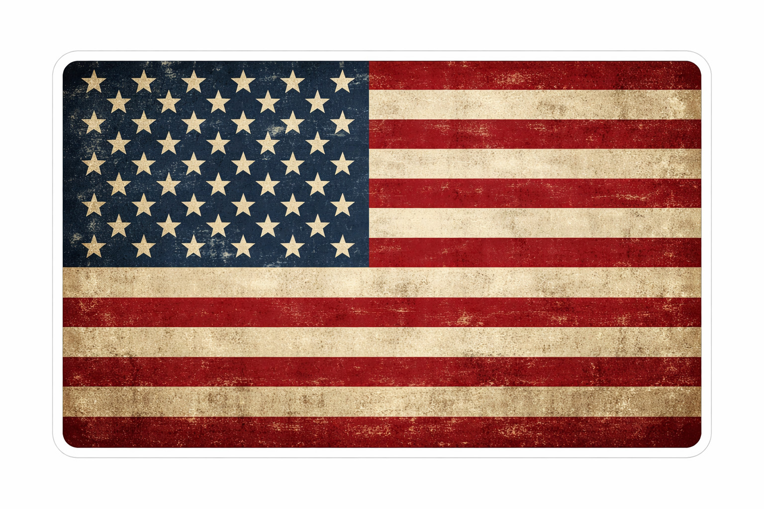 Distressed American Flag Vinyl Sticker Decal Rustic Vintage USA Patriotic Car