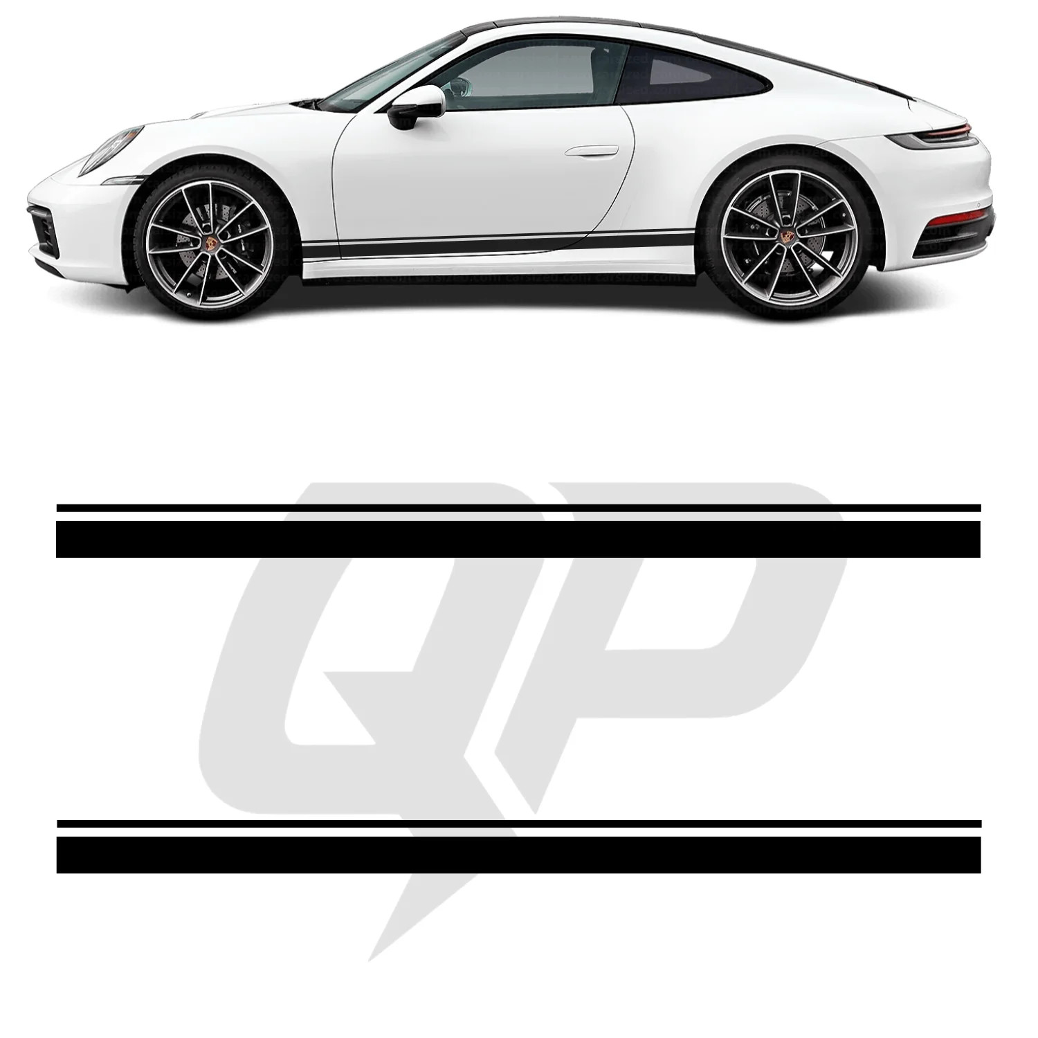 Compatible With Porsche 911 Double Side Stripe Decals – Dual Rocker Panel Kit 99