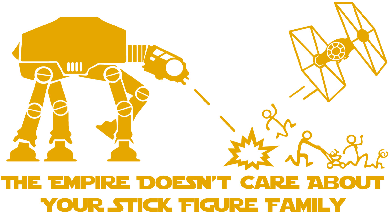 Empire Doesn't Care About Your Stick Figure Family Die Cut Vinyl Decal Made USA