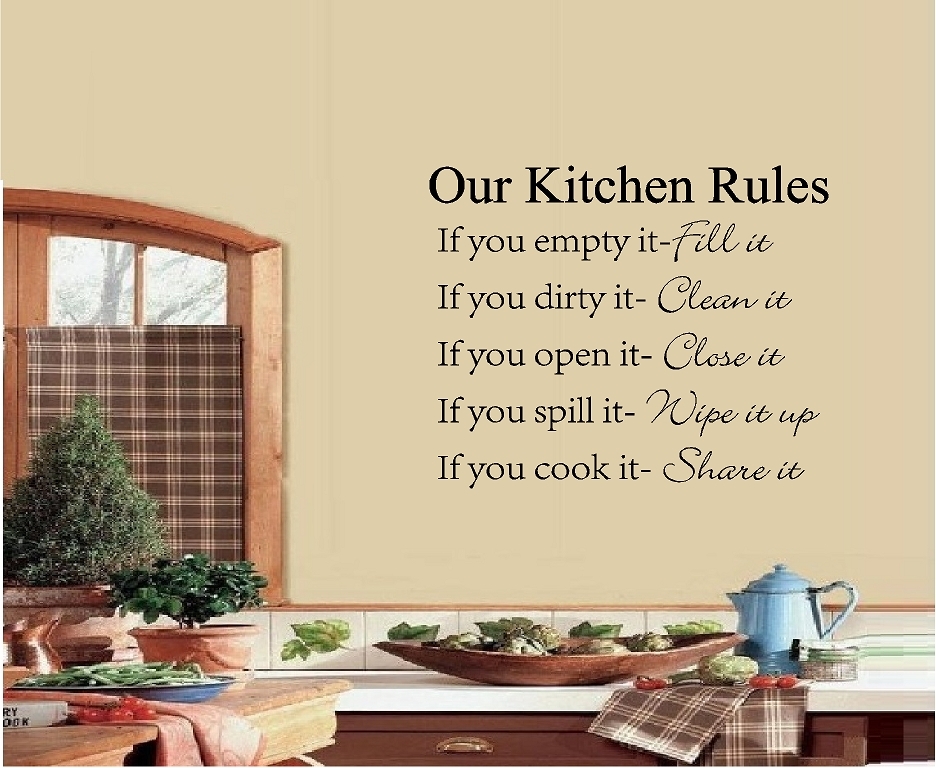Our Kitchen Rules Vinyl Decal Home Décor 12" x 15"