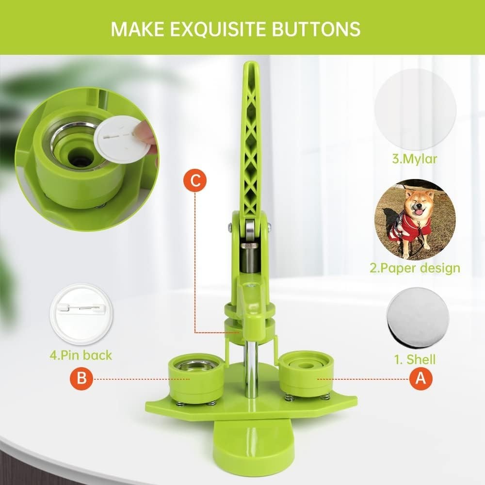 Button Maker Machine 4th Gen Installation-Free 37mm 1.5 Inch Upgrade Badge Ma…