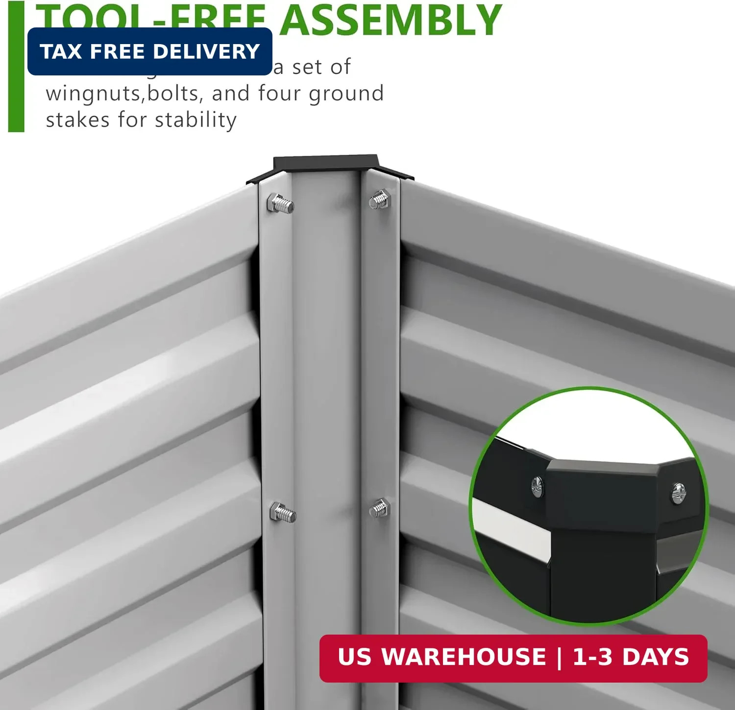 2PCS 7x3x1ft Galvanized Raised Garden Bed,Outdoor Planter Box Metal Patio Kit Pl