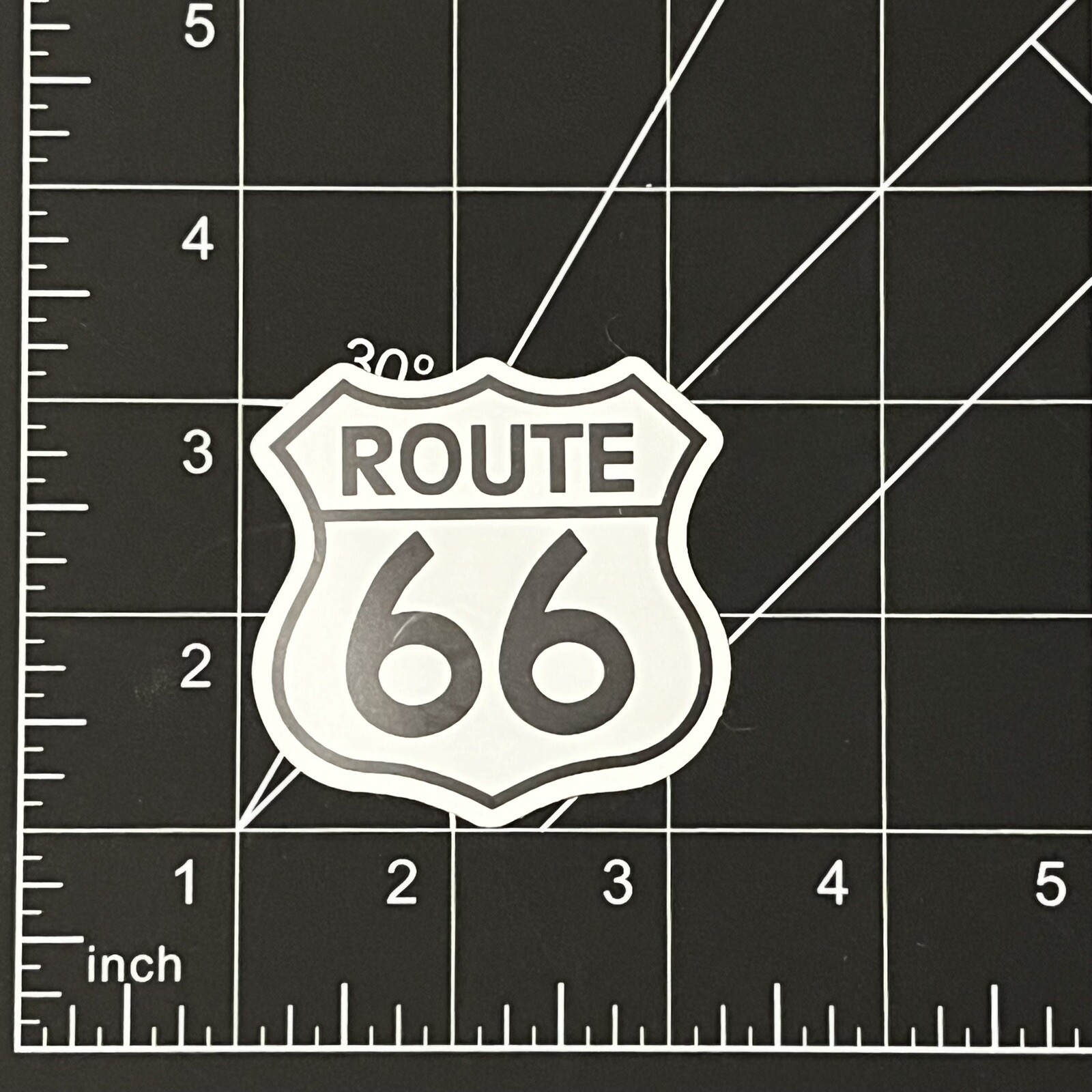 Route 66 Road Sign – Vinyl Sticker Waterproof Black & White Durable Sunproof