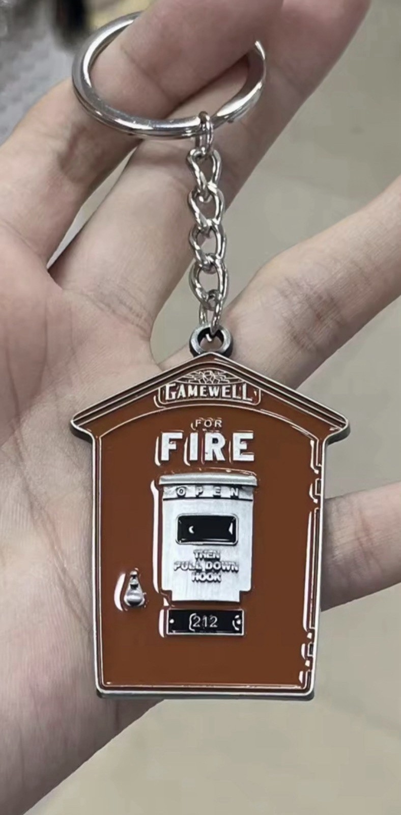 Vintage Gamewell Fire Alarm Call Box Keychain – collectors piece .