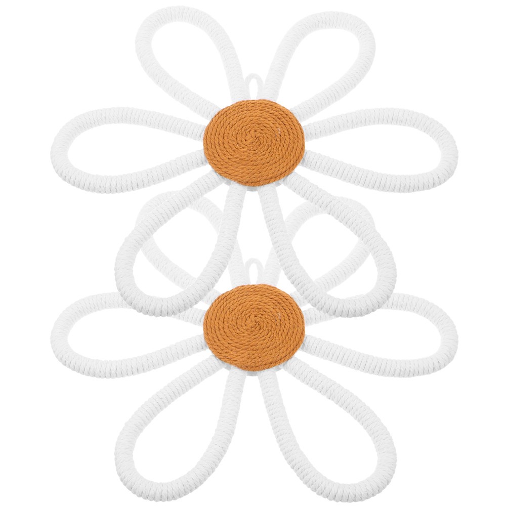 2 Pcs Bedroom Flower Wall Hanging Boho Sign Bohemia Flowers Daisy for