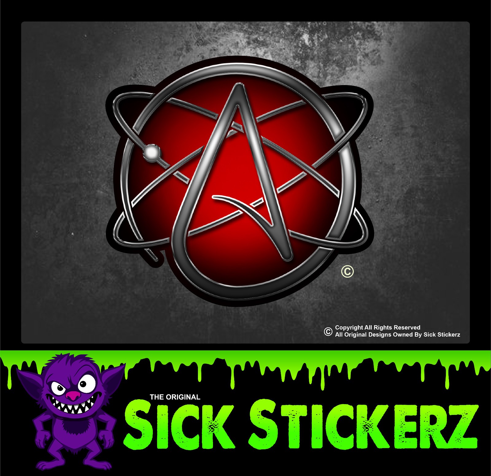 Atheist Sticker Decal Car Truck Window Religous No Gods Emo Goth Atheism Science