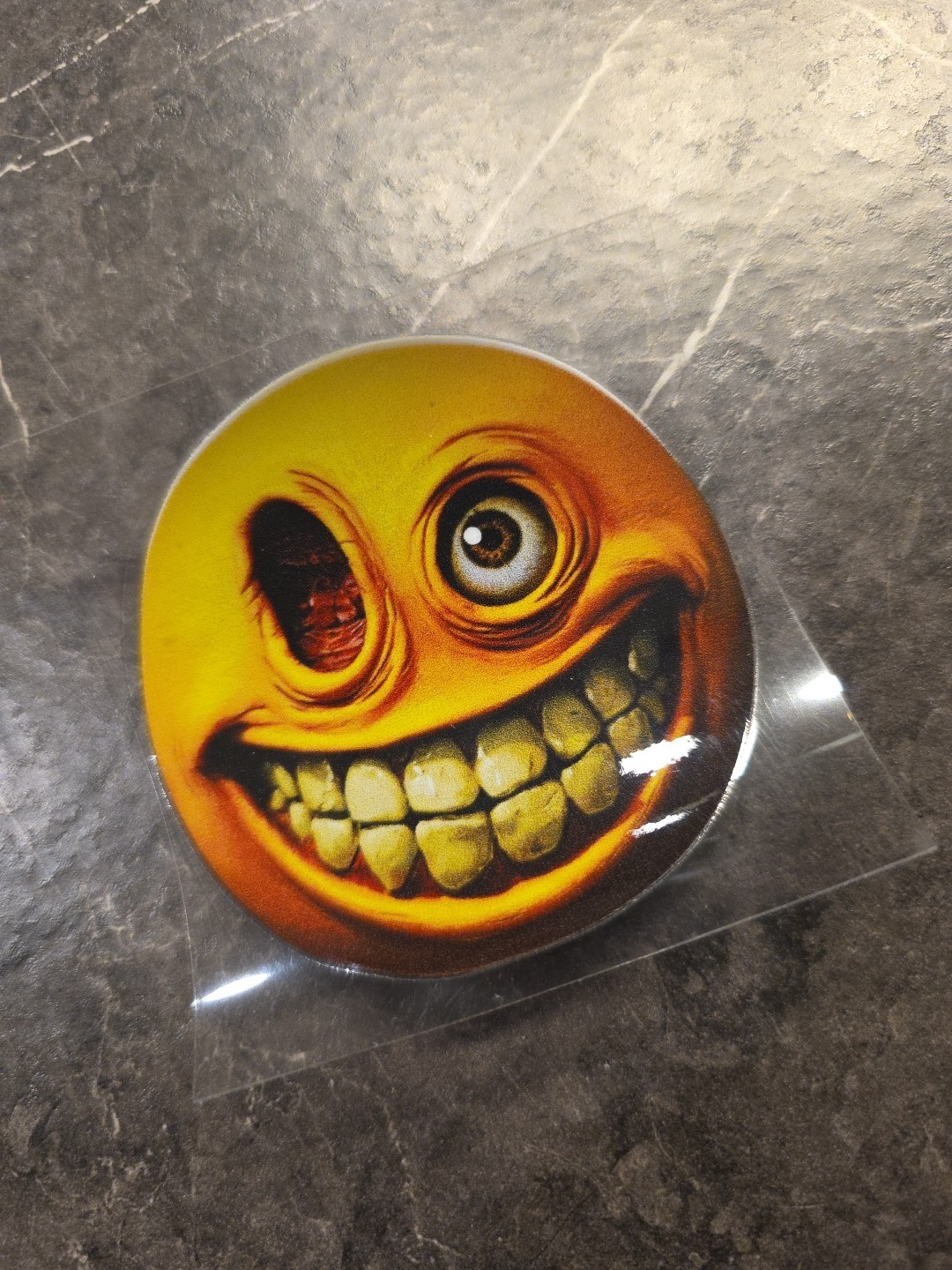 Creepy Realistic Smiley Face Ugly Teeth One Eye UVDTF Decal Sticker Waterproof