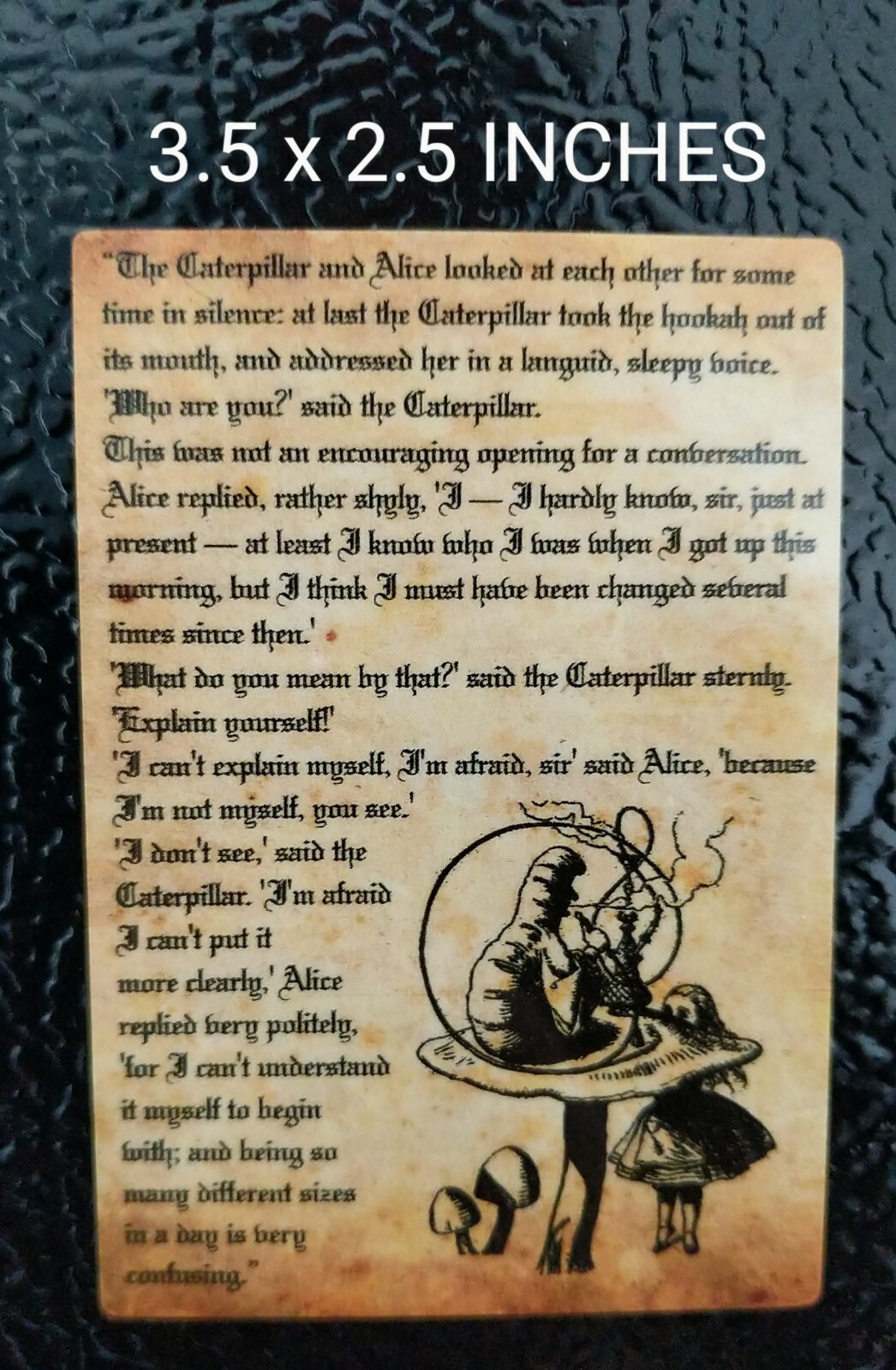 3.5" Classic Alice Adventures in Wonderland Decal Sticker Caterpillar Quote