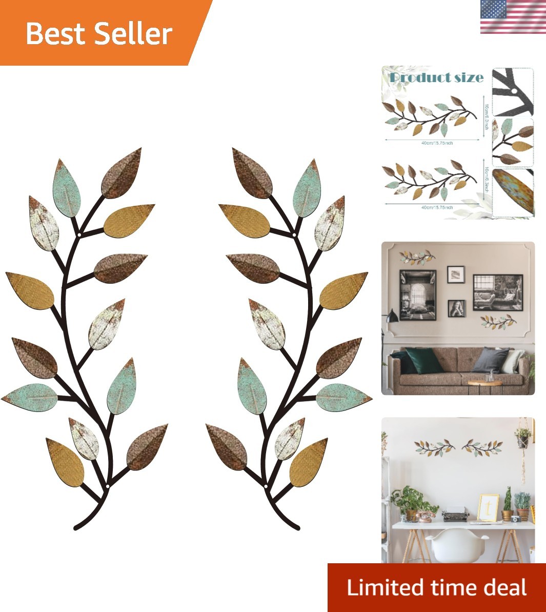 Lightweight Leaf Wall Decor – 2-Piece Set for Easy Hanging and Beautiful Spaces
