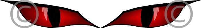 Eyeball stickers Eye Decals DEMON MONSTER DEVIL EVIL RED EYES VINYL DECAL SET