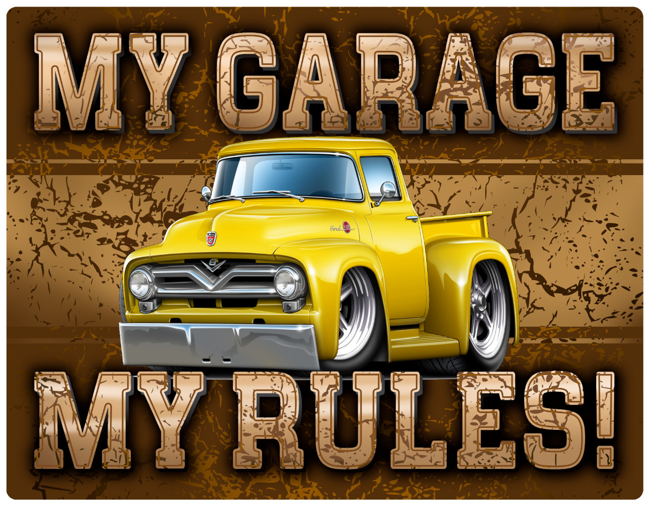 1955 Ford F100 Pickup Truck My Garage My Rules Wall Art Graphic Sticker