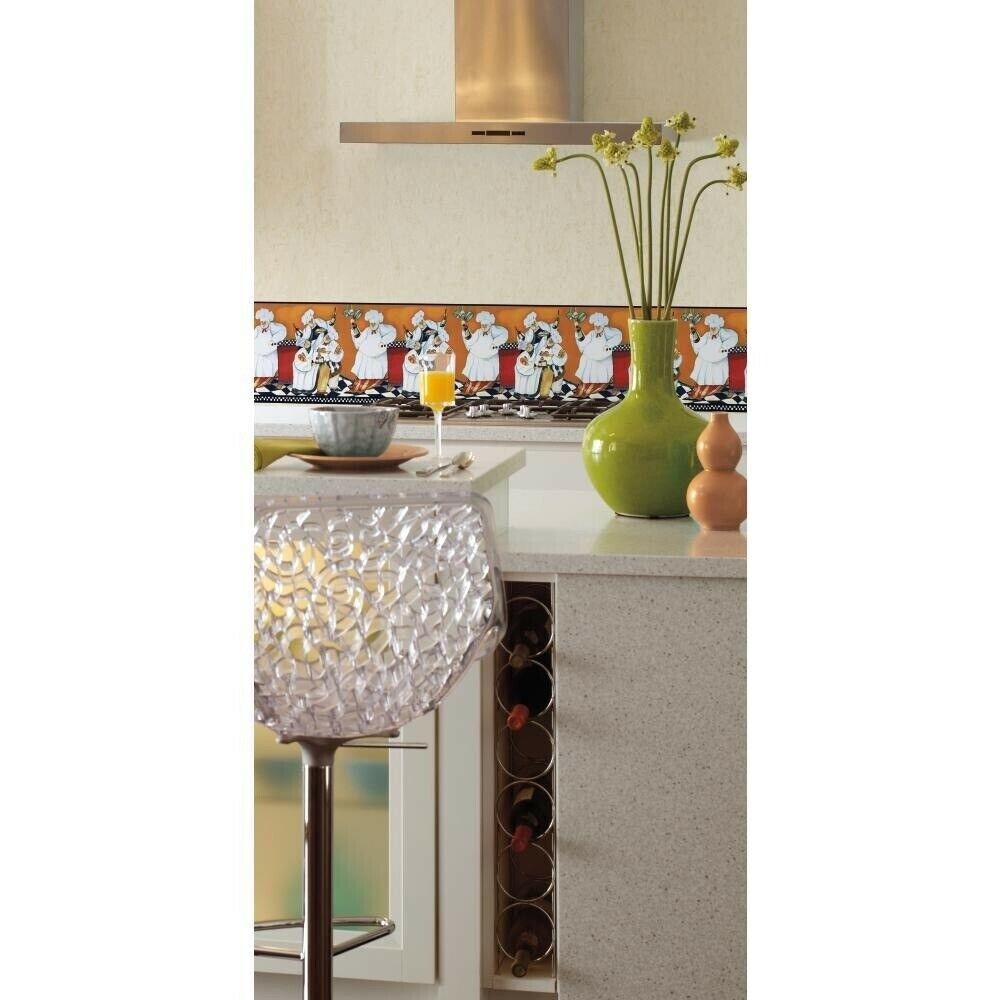 York Wallcoverings BG1680BD Chef's A-Cookin' Wallpaper Border Cafe Wall Decor