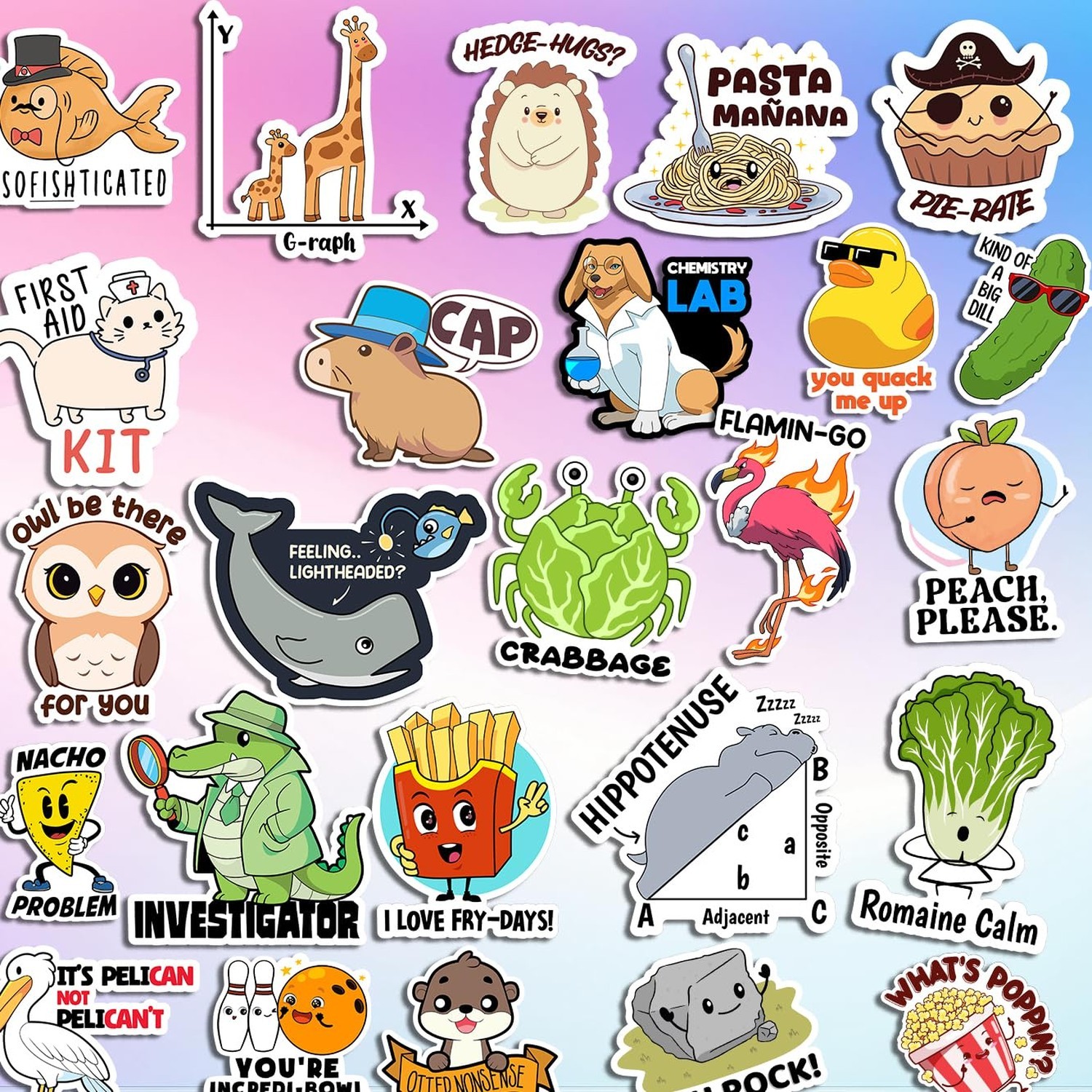 123 PCS Funny Pun Stickers for Adults, Hilarious Punny Gift for Laptop, Water…