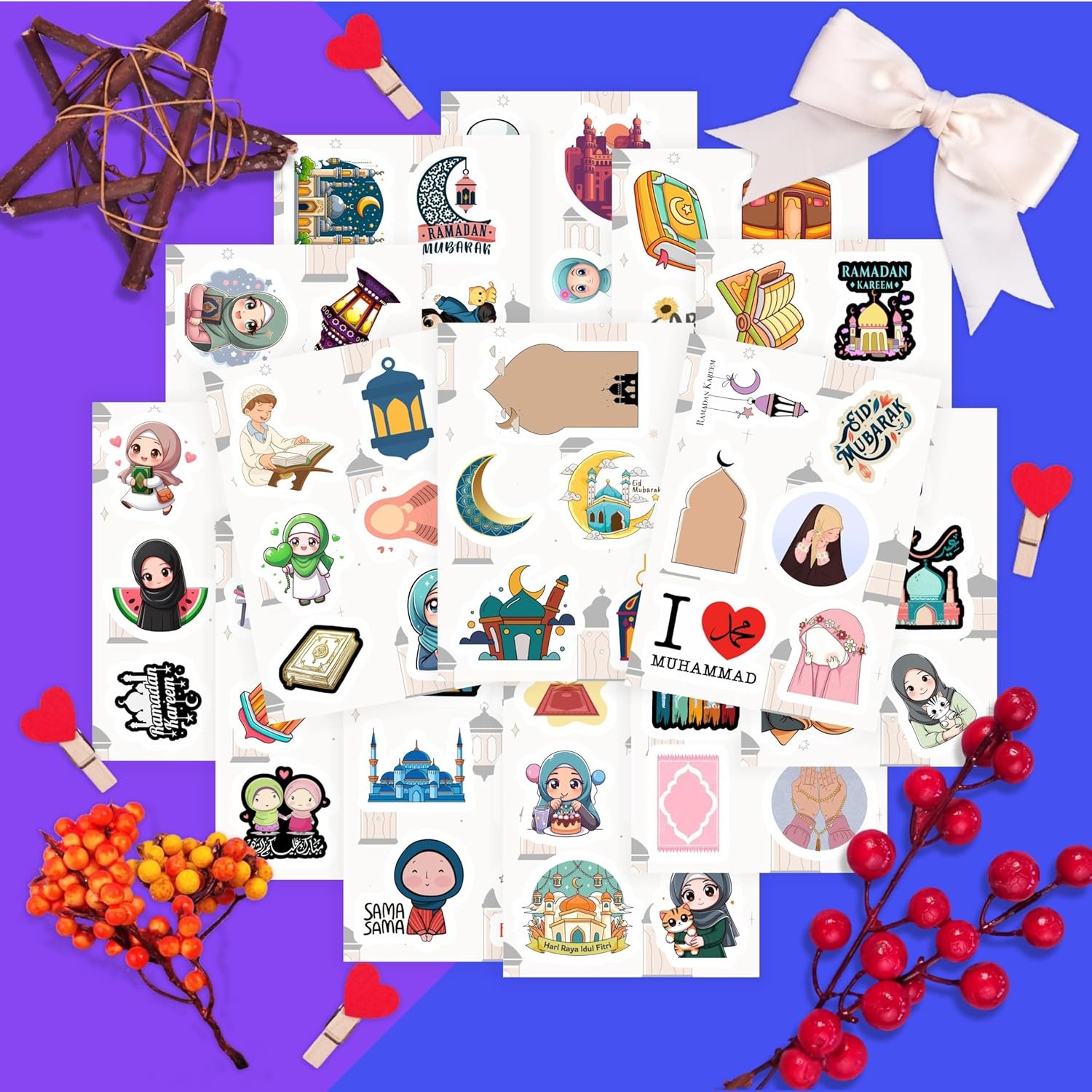 BulbaCraft Islamic Stickers for Ki_ds, Muslim Stickers for Water Bottle and Lapt