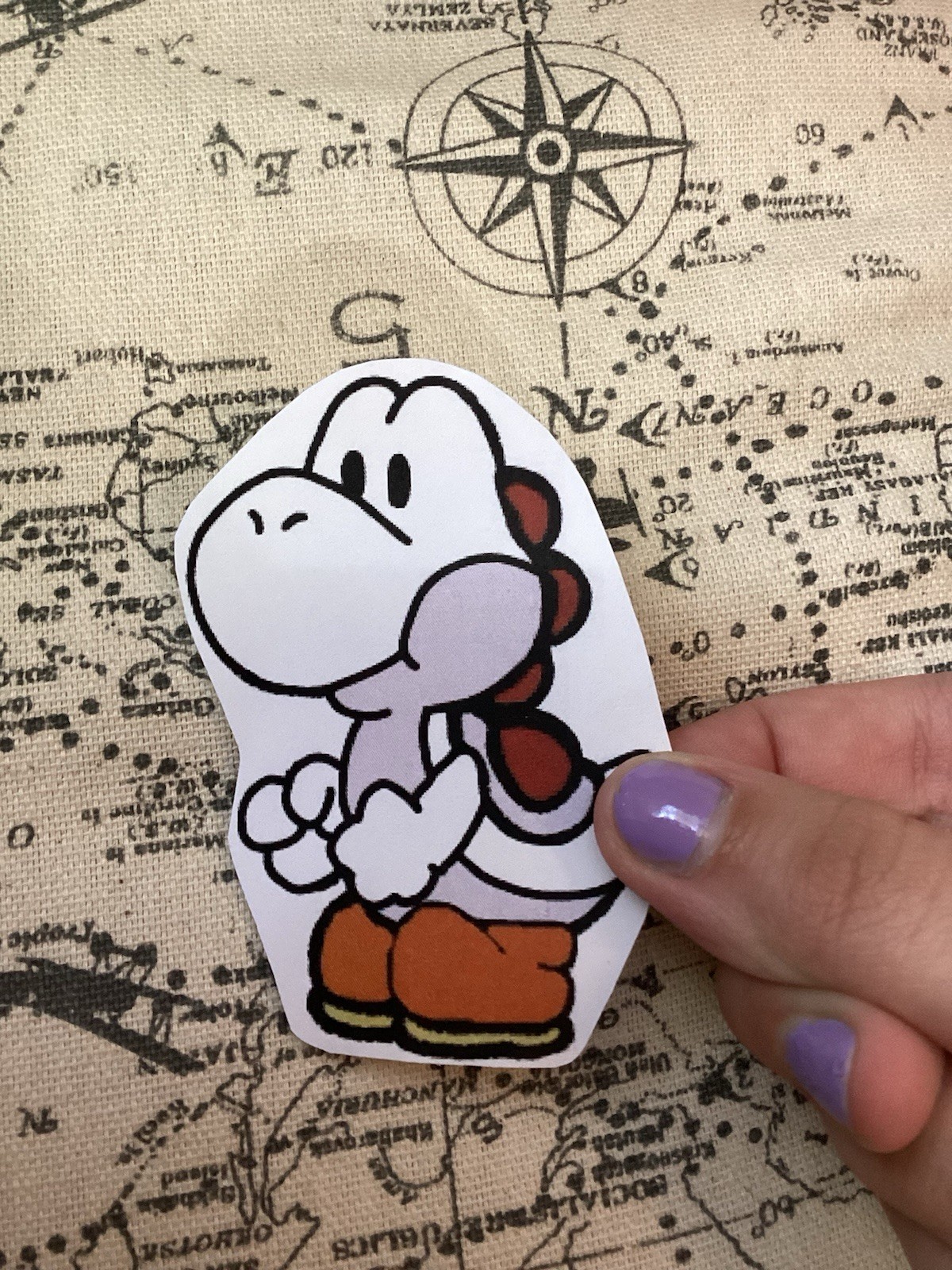 Super Mario Sticker Fan Art – Yoshi (White) Matte Sticker Free Shipping