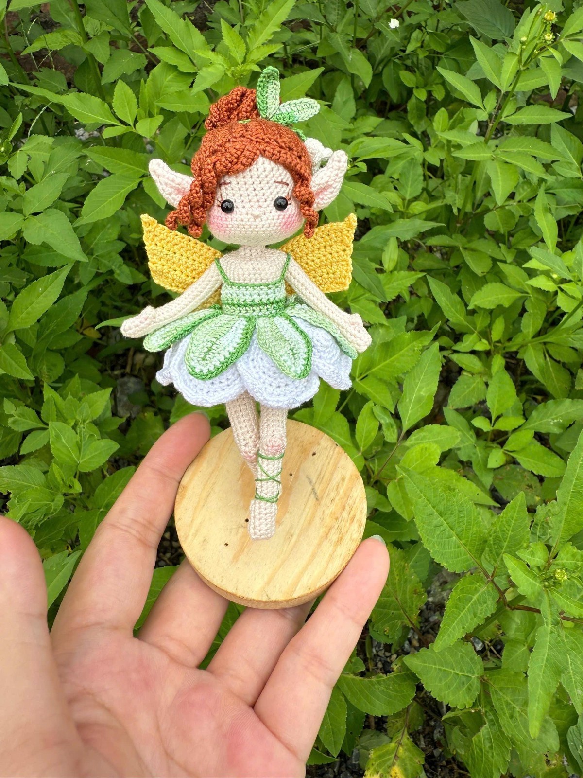 Handmade Crochet Fairy Doll, Amigurumi Forest Sprite, Whimsical Decor