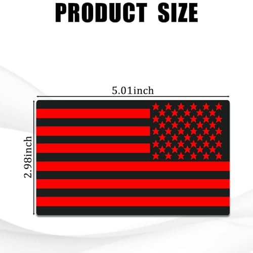 2PCS American Flag Decal Embossed 3D Metal Black and Red American Black+Red