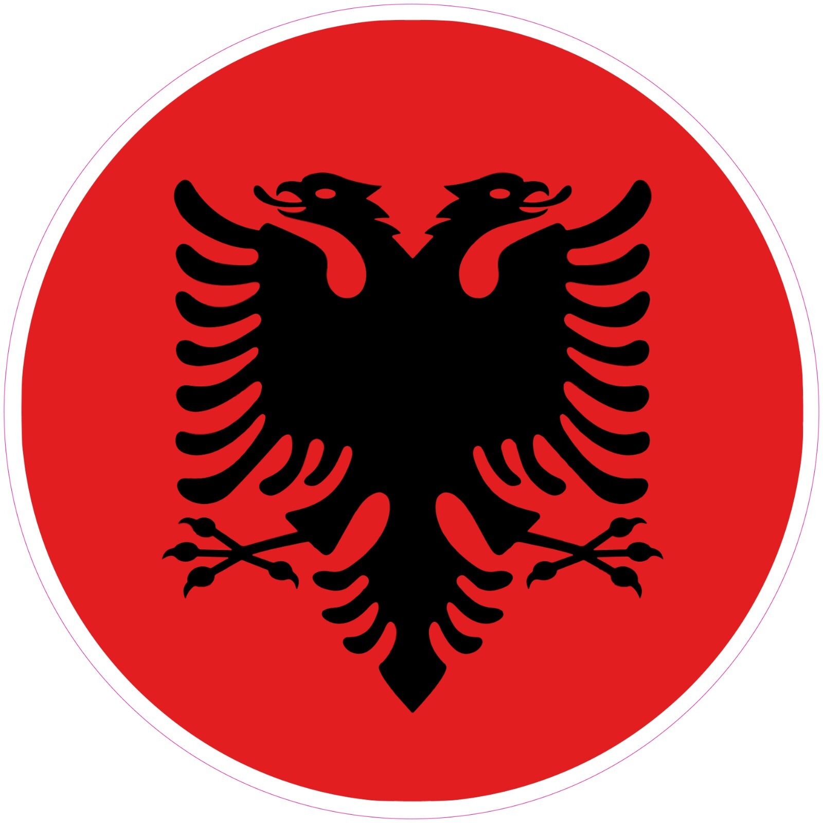 Albania Round Country Flag Vinyl Decal Sticker Car Truck Bumper Tumbler Mug