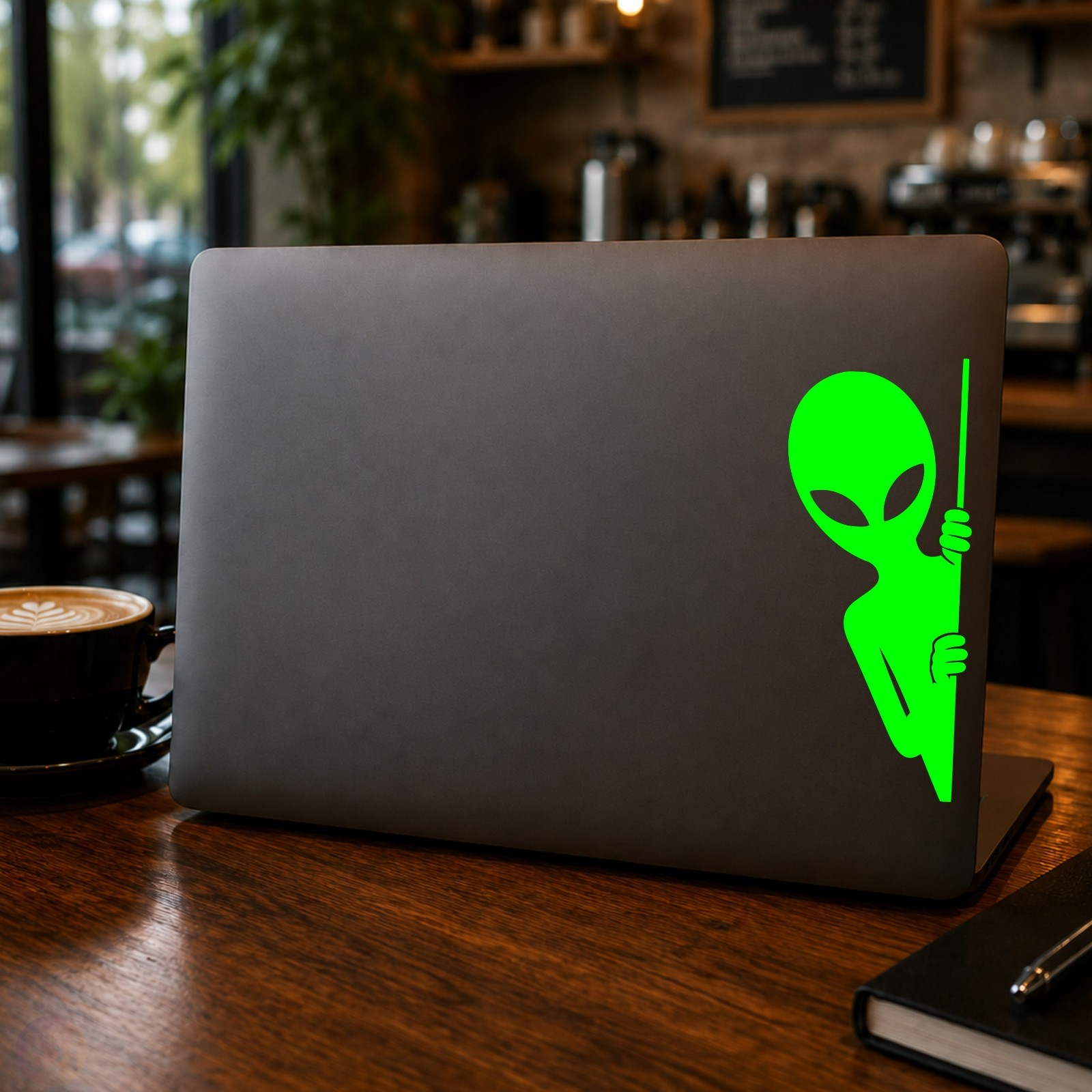 Alien Peeking Vinyl Decal Sticker – UFO – UAP Extraterrestrial Sci‑Fi Car Truck