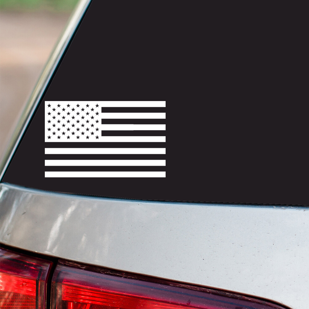 American Flag Sticker US Flag Patriotic S1 all chrome and regular vinyl colors