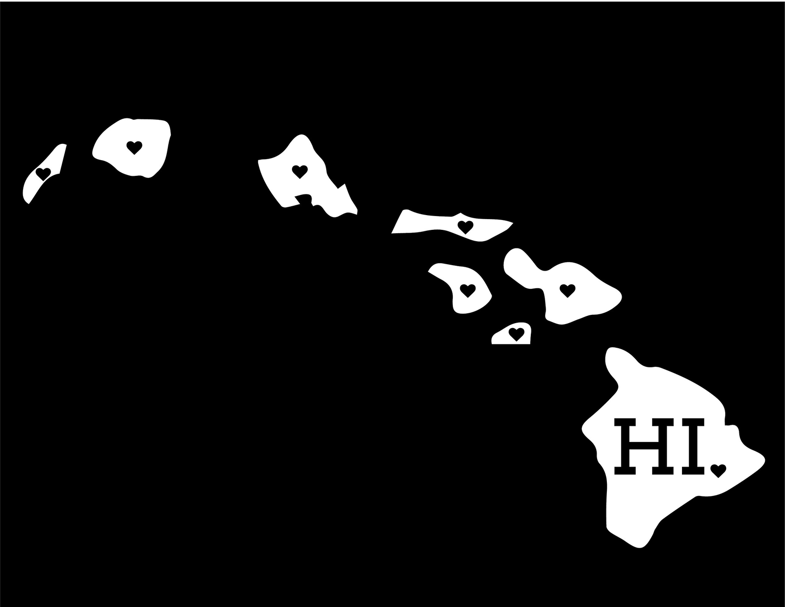 CMI DD991W Hawaii with State Abbreviation Decal Sticker | 5.5-Inches by