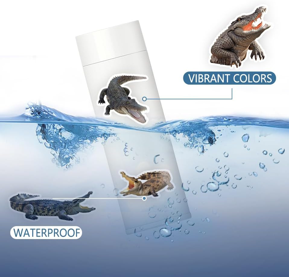 Alligator Stickers, 50PCS Realistic Animal Decor for Party Favors and School Pri