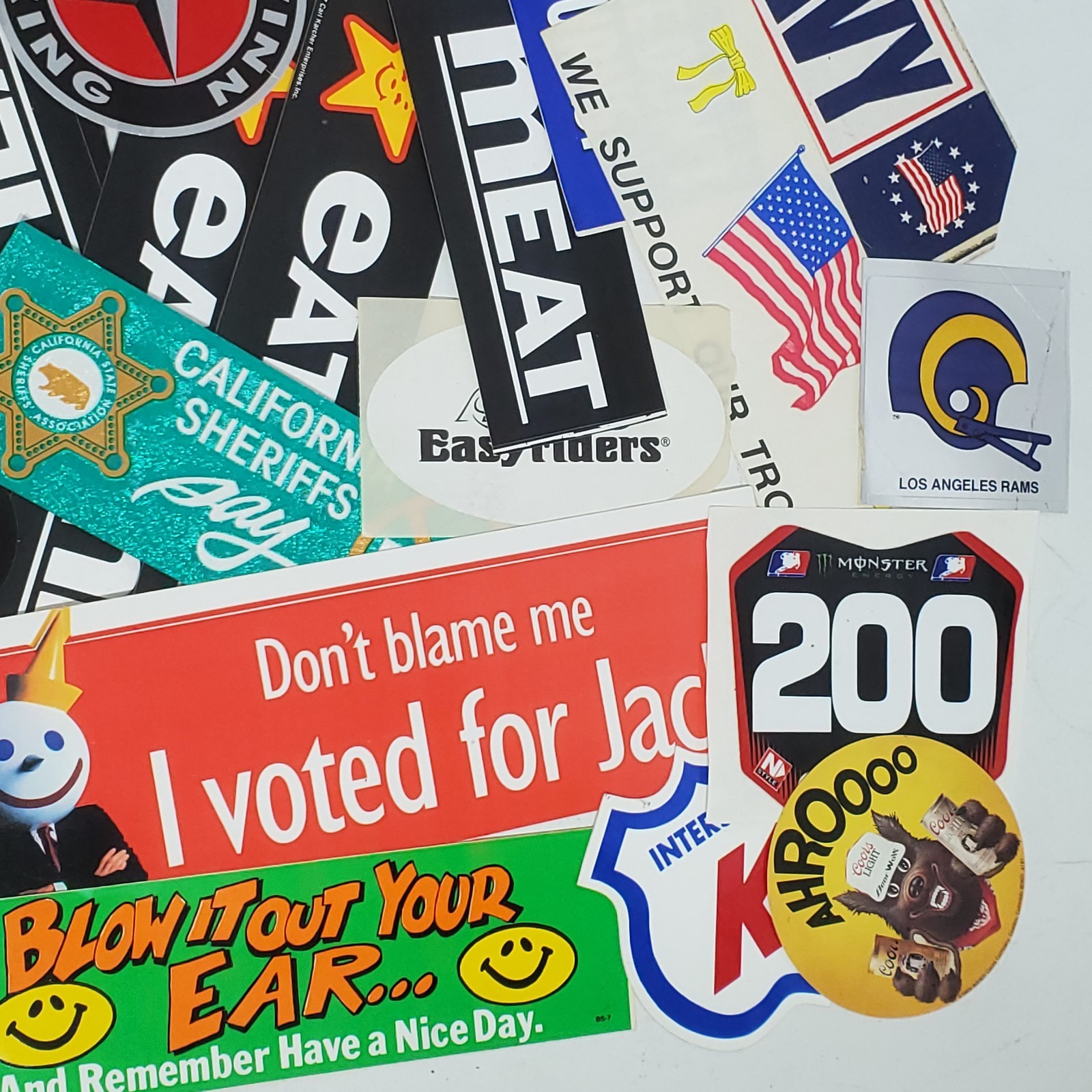 HUGE Sticker Lot Of 75 Assorted Fast Food Novelty Humorous Racing Vans & More
