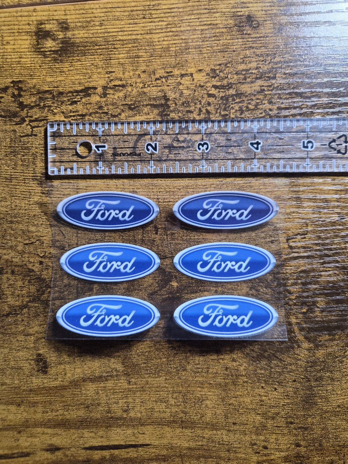 6 pc. FORD LOGO 2" UV High Quality UVDTF Decal Sticker waterproof USA NOT VINYL