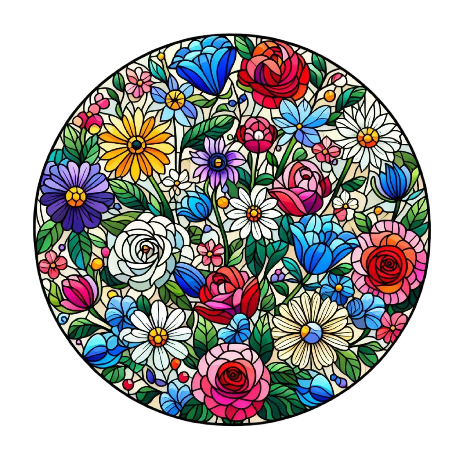 Wall sticker flower stained glass wall sticker 18X18 cm large