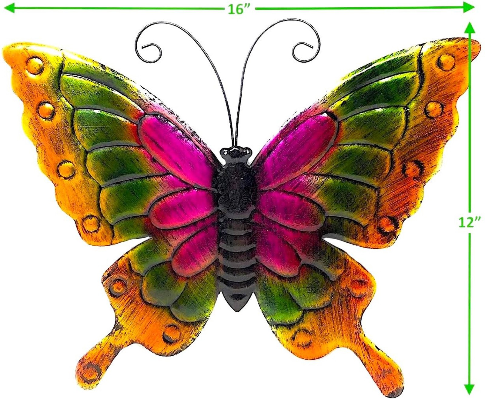 STC World Metal Butterfly Wall Art Outdoor Garden Decor Large Multicolor Wall…