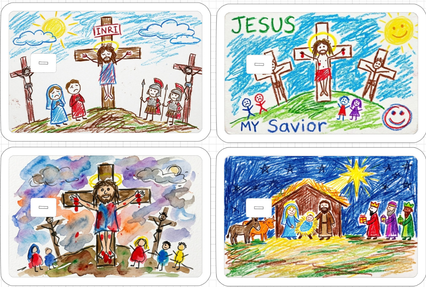 Toddler Art Jesus Christ Gift Credit Debit ATM Card Skin Sticker God Love Cross