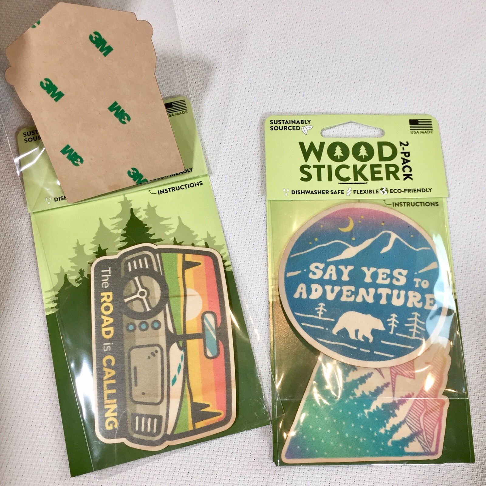 Dust City Wood Stickers Eco-Friendly Set Adventure Good Vibes Nature Hiking New