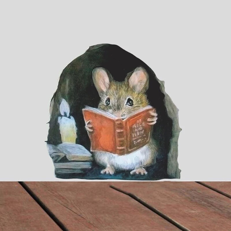 Realistic Mouse Hole Wall Sticker – Free Shipping