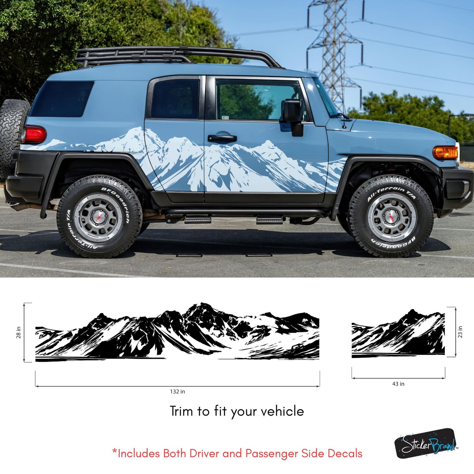 Aftermarket Mountain Truck Graphic Decal. Overland Vinyl Decal. #7085